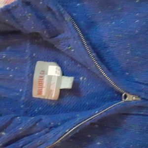Hollister royal blue cable knit dual zip cardigan sweater medium